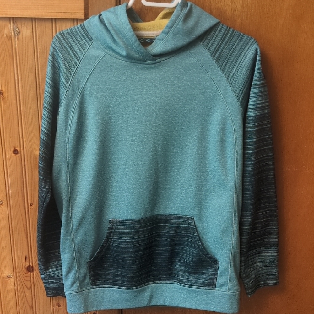 Burton Blue Hoodie with Striped Sleeves